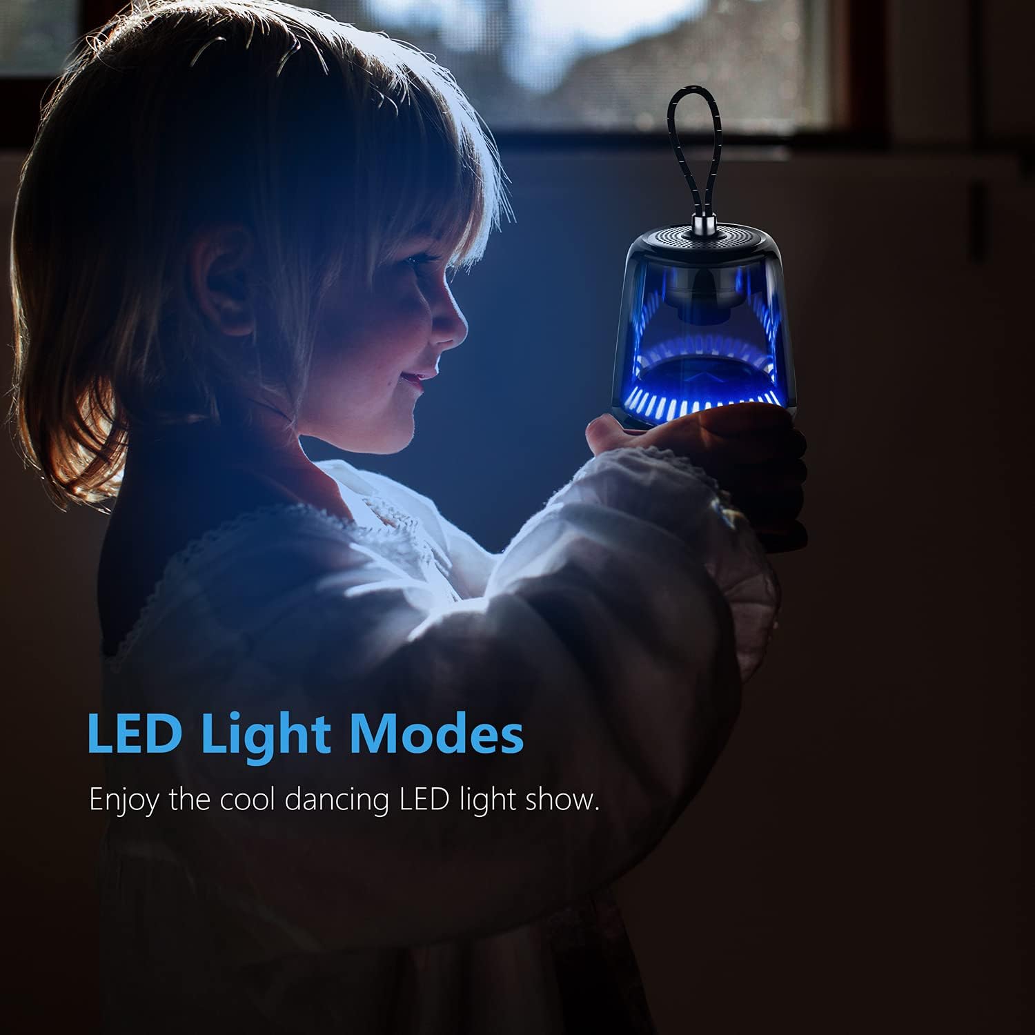 LZEL Aquilasonus Lamp Compact Waterproof Bluetooth Speaker With Dynamic RGB Lights | White