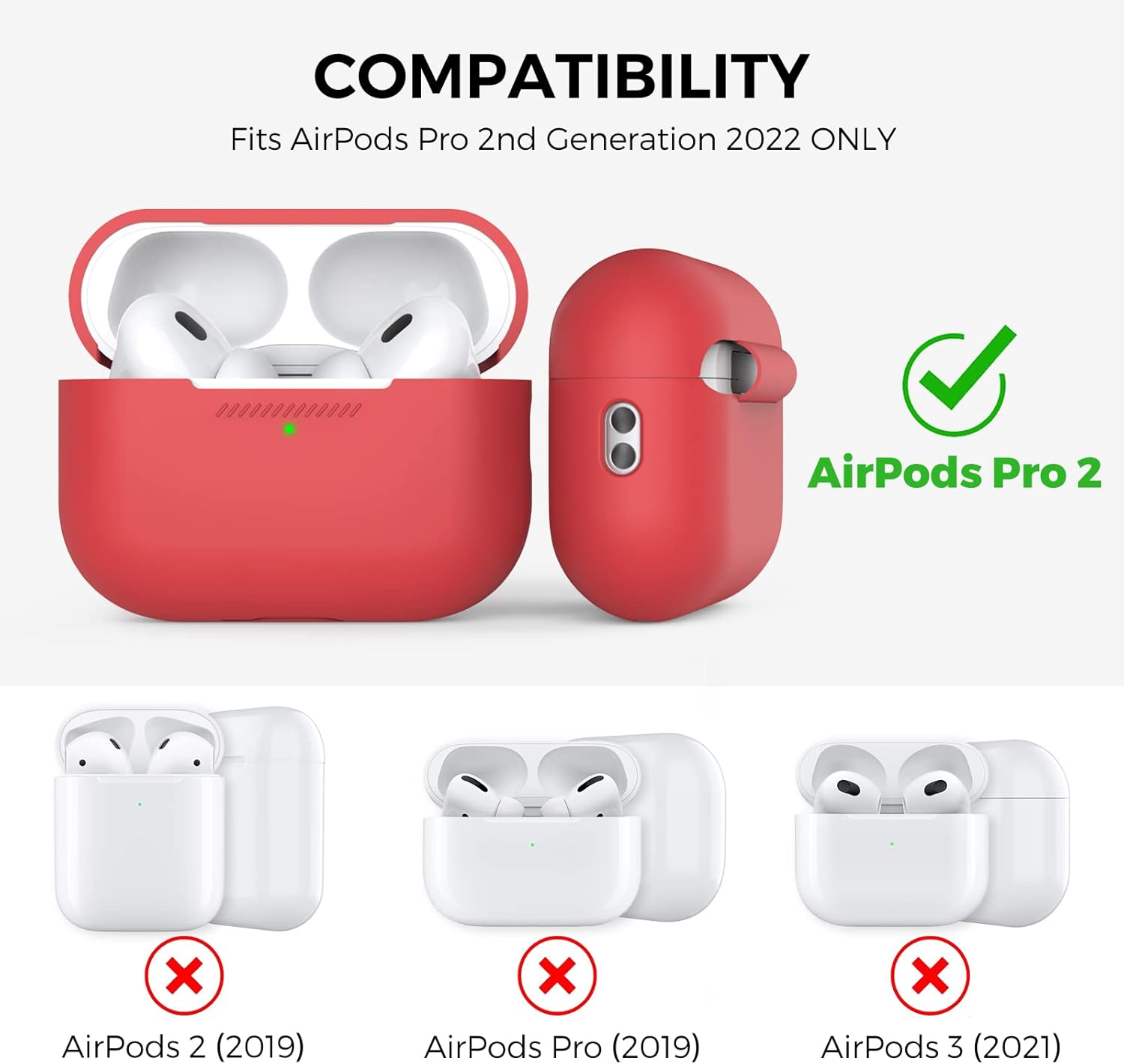 Xin_E Silicone Case For Airpods Pro 2 | Red