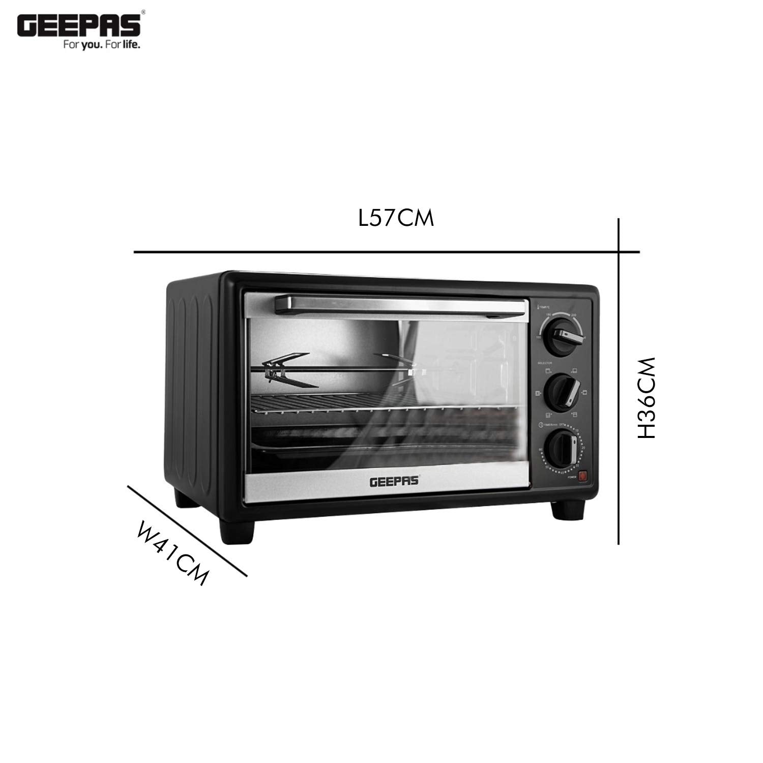 Geepas 42L Electric Oven with Convection & Rotisserie – 2000W Power