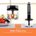 Geepas 5-in-1 Handheld Blender 600W – Black/Transparent