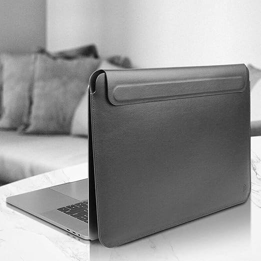 كڤر حماية Genuine جلد طبيعي لجهاز Macbook 12 بوصة من WIWU | أسود