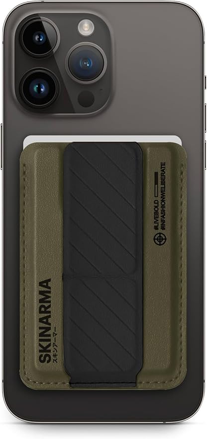 Skinarma Kado Mag Charge Card Holder With Grip Stand - Green/Black | 243093