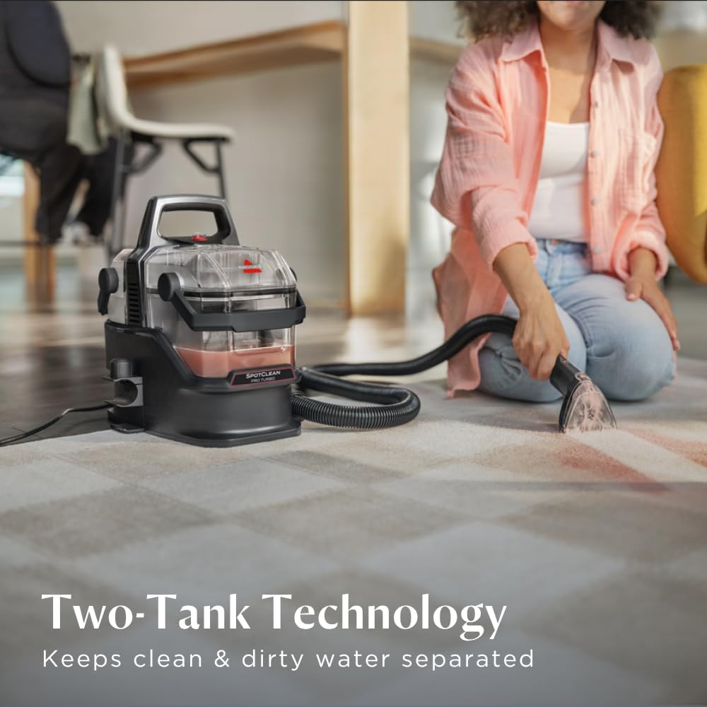 Bissell SpotClean  Pro Turbo 400W  Portable Carpet & Upholstery Cleaner  | Black