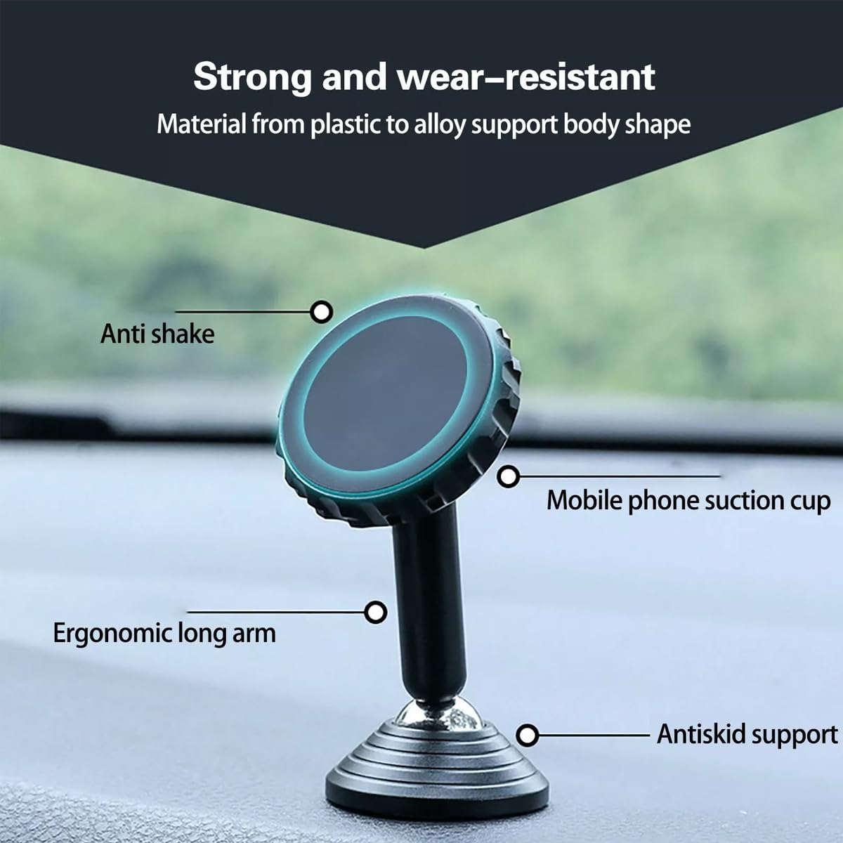 Dual Face Magnetic Car Holder With 4 Plates