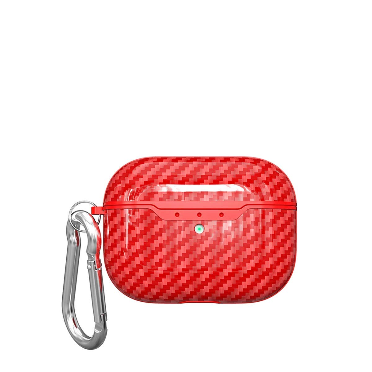 AirPods Pro 2 Carbon Fiber Protective shockproof Case with Carabiner | Red