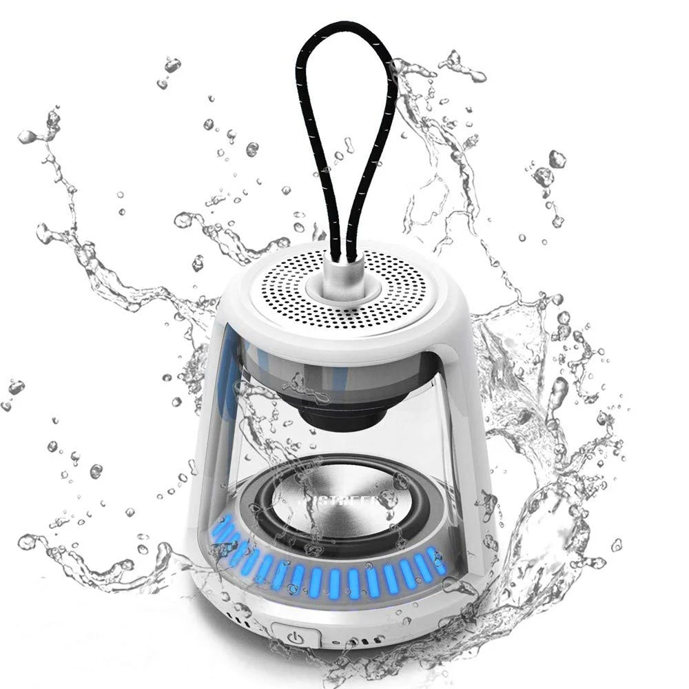 LZEL Aquilasonus Lamp Compact Waterproof Bluetooth Speaker With Dynamic RGB Lights | White