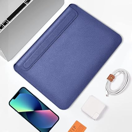 WIWU Genuine Leather Sleeve For Macbook 13.3 and Laptop | Navy Blue