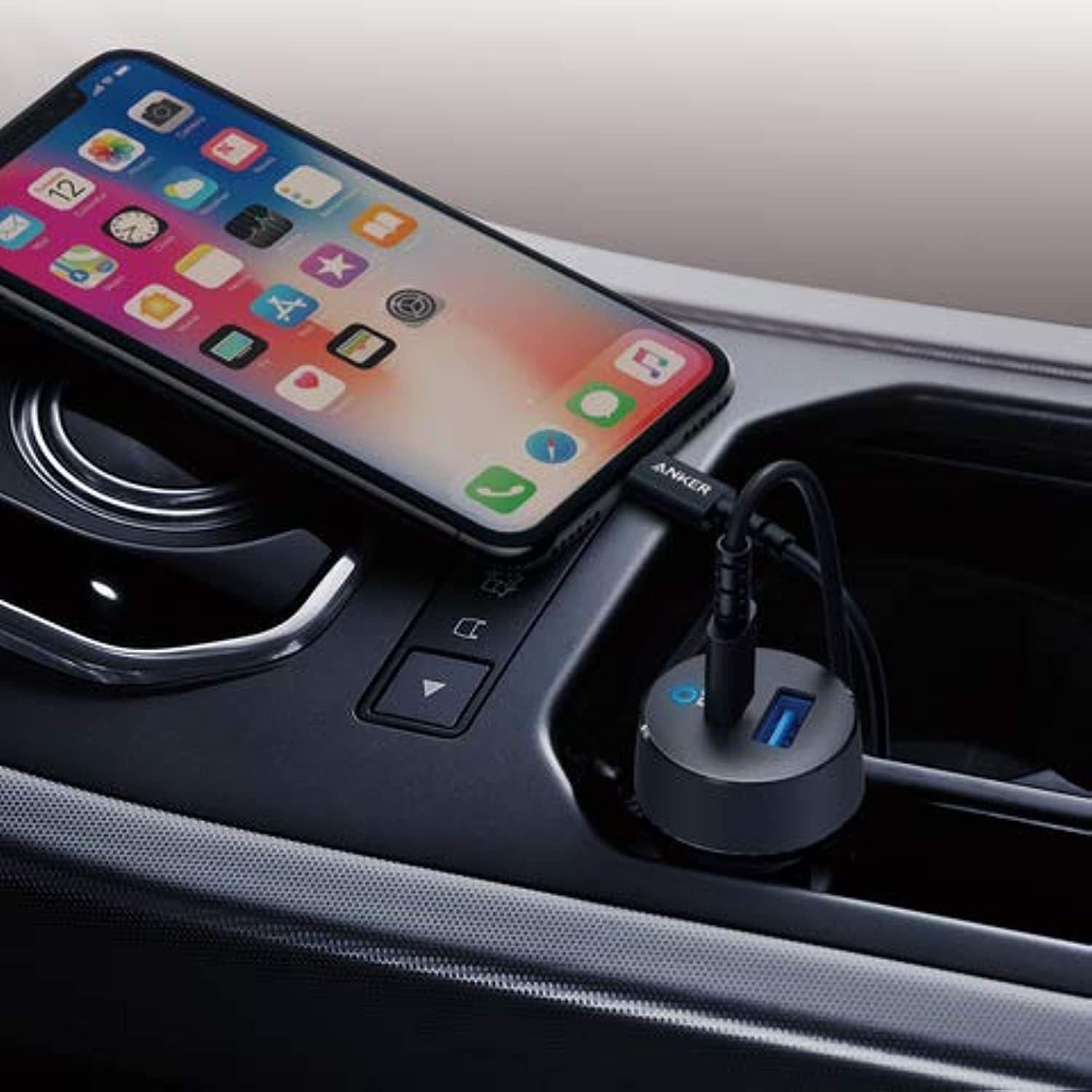 Anker PowerDrive Classic PD 2 With Type-C to Lightning Cable Car Charger | Black