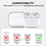 AHASTYLE AirPods Pro 2 Case Silicone Protective Cover | Clear