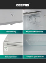 Geepas 110L Single Door Refrigerator - Free Standing Durable Double Door Refrigerator, Quick Cooling & Long-lasting Freshness, Low Noise, Defrost Refrigerator