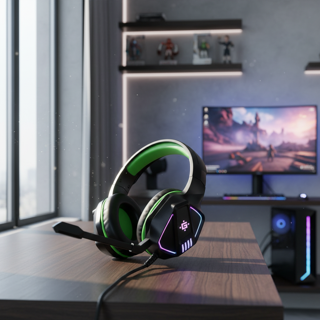 Batxellent Gaming HeadPhones With 3.5mm Jack | Black Green