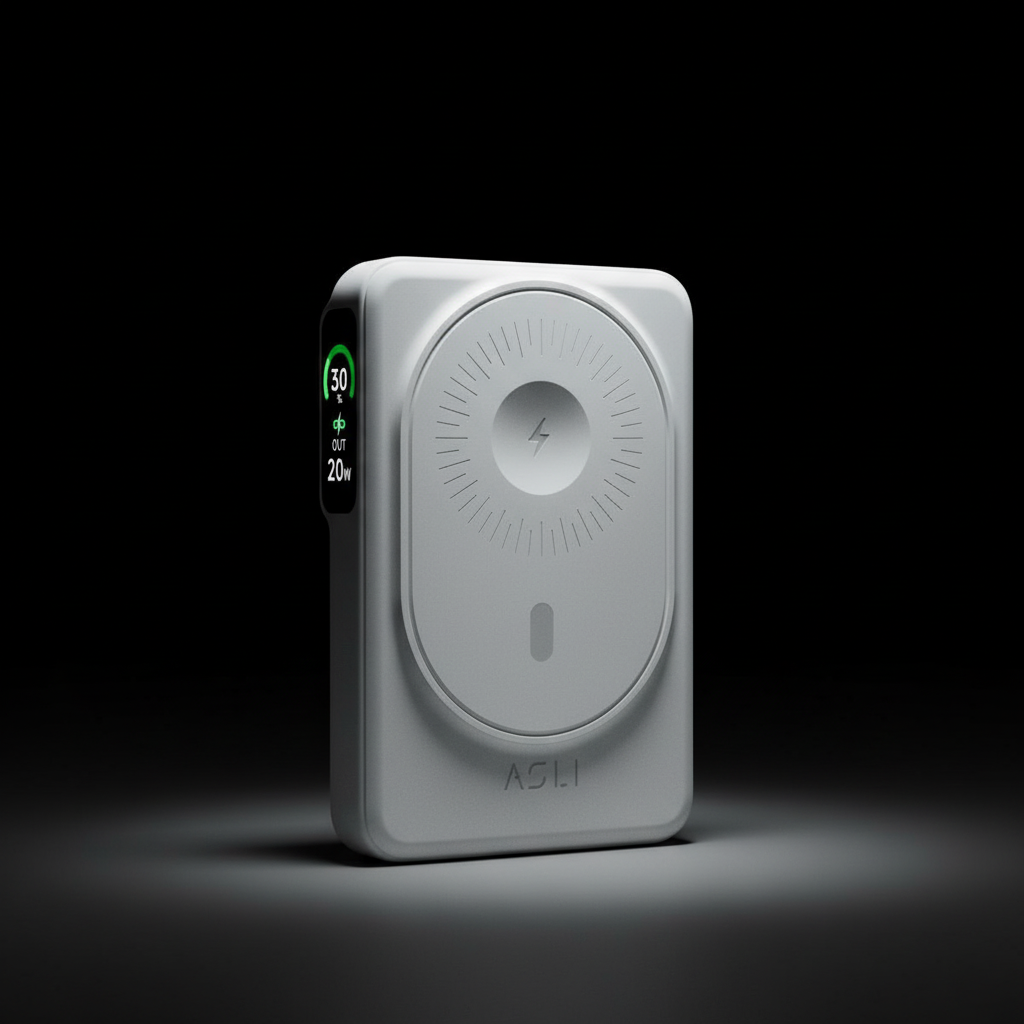 بطارية متنقلة Magcrest Hub من أسلي جلوبال 6 في 1 لاسلكي 10000 مللي أمبير بتقنية PD | أبيض