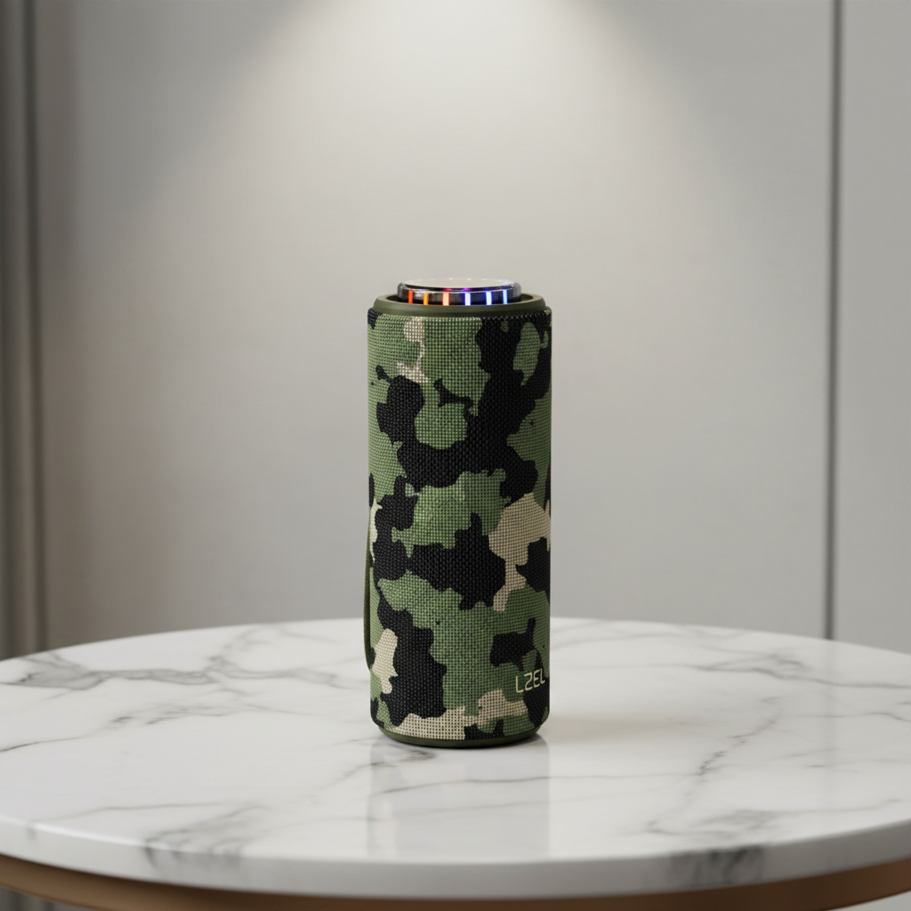 LZEL Aquilasonus Elite Waterproof Portable Bluetooth Speaker With Vibe Lights | camouflage