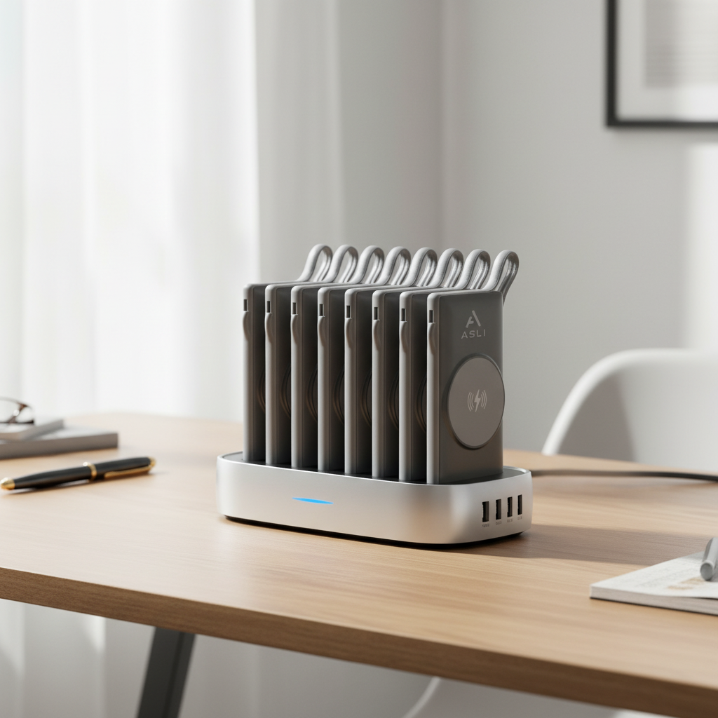 Asli Global 10000mAh x 8 Wireless Magnetic Power Bank PowerStation|Black