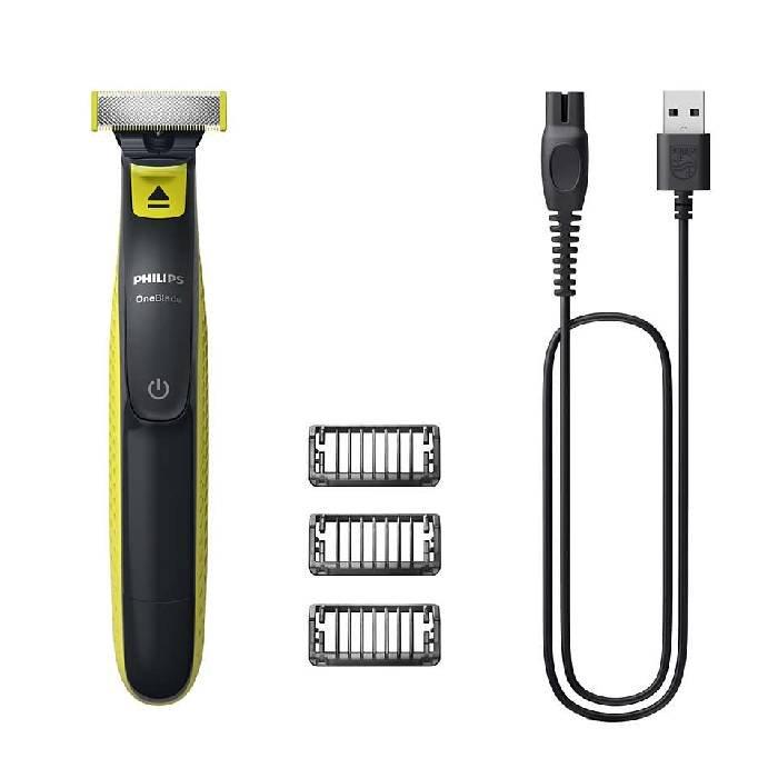 Philips OneBlade Hybrid Styler for Trim, Shave, Edge 3-Comb | Lime Green/Charcoal Grey