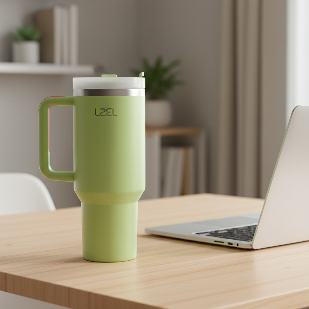 LZEL Tumbler With Handle 800ML Aqua Pure Vacuum Insulated | Light Green