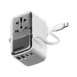 شاحن سفر Momax 1-World+ Flow بأربع منافذ مع كيبل USB-C مدمج – 35 واط