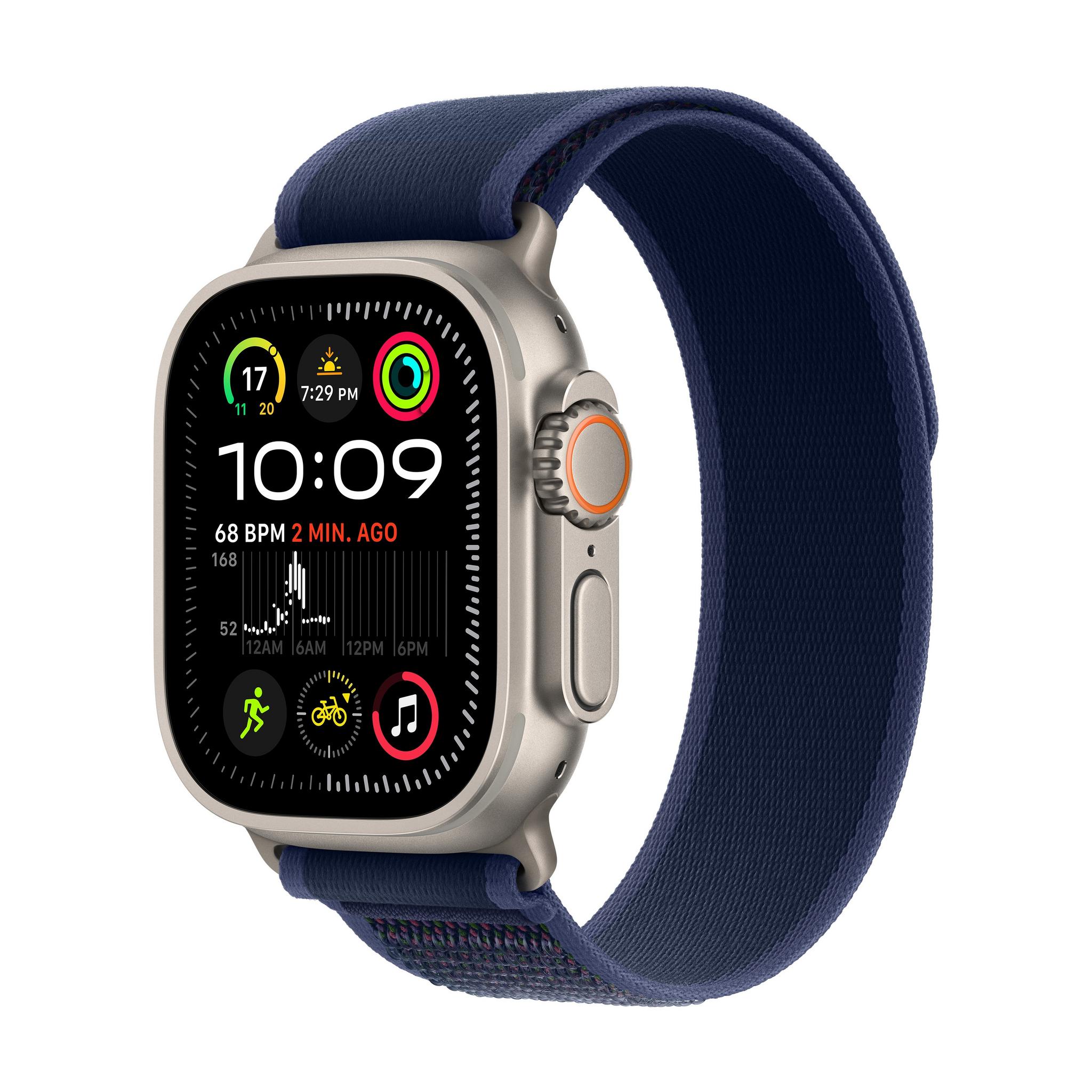 Apple Watch Ultra 2 (2024) - 49mm - GPS + Cellular - Natural Titanium Case - Blue Trail Loop | S/M