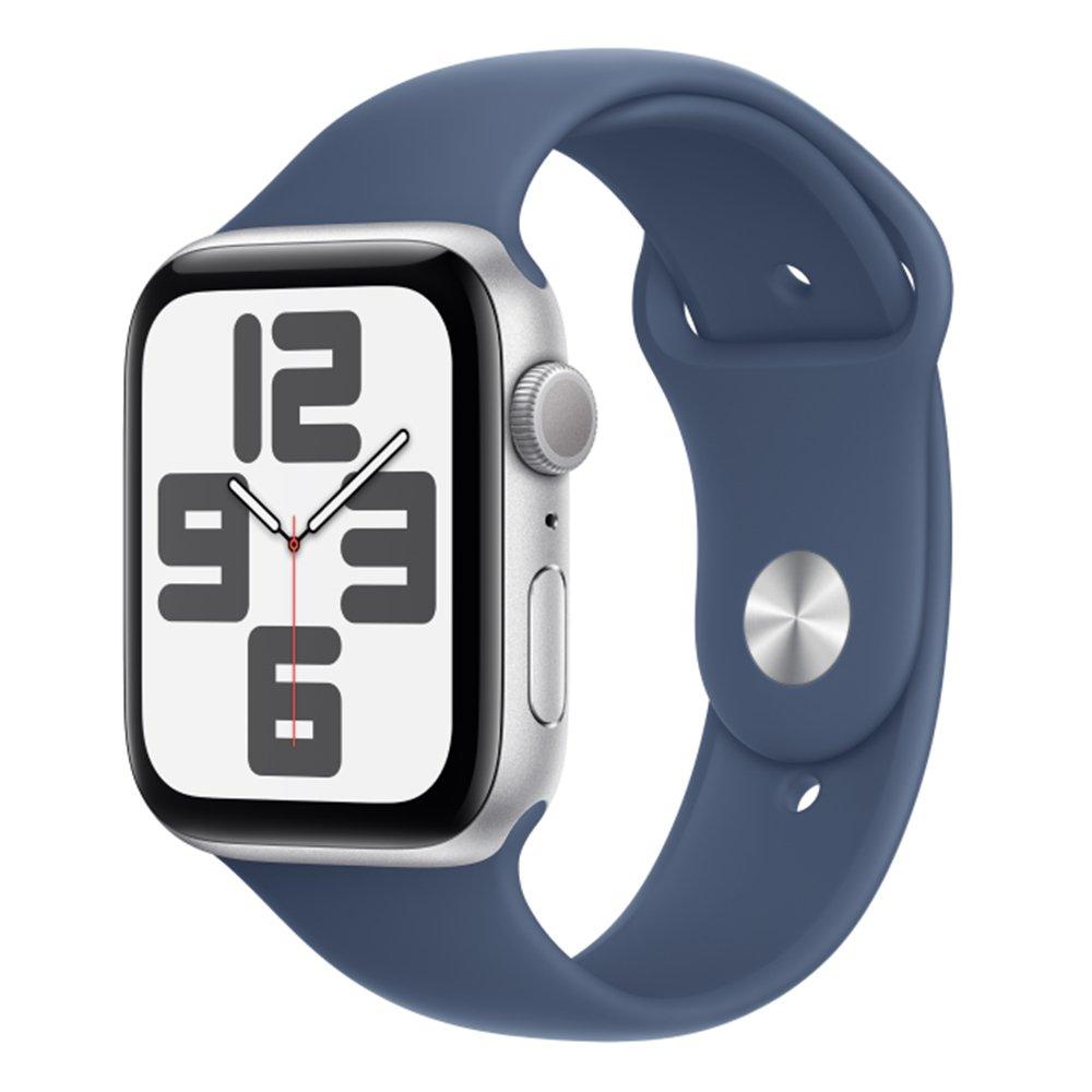 Apple Watch SE (2024) - 44mm - GPS - Silver Aluminium Case - Sport Band - S/M | Denim