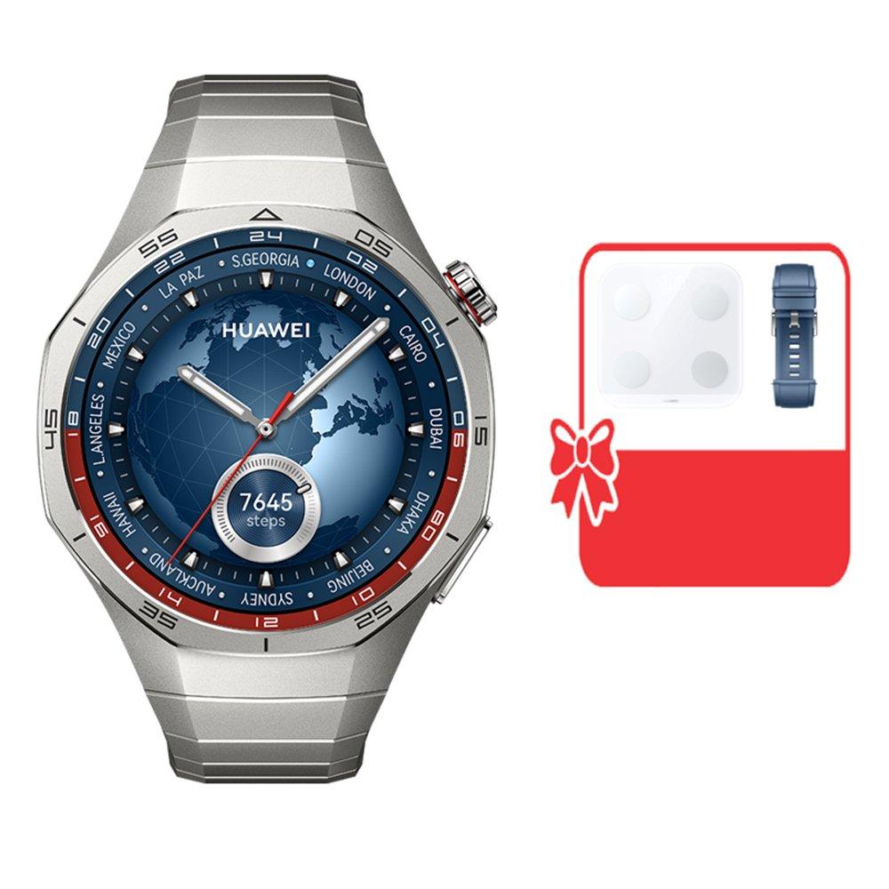 Pre-order Huawei GT5 Pro 46mm Smart Watch – Titanium + Free Huawei Scale 3 + Blue Strap