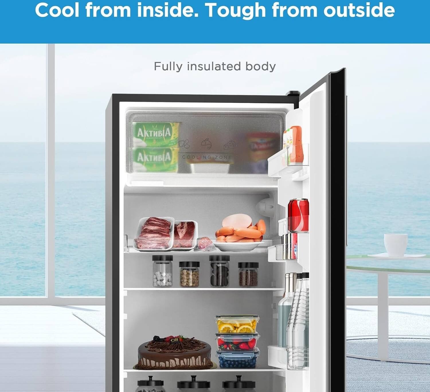 Midea Refrigerator – Gross Capacity 268L, Net 190L, SD Feature,| Jazz Black