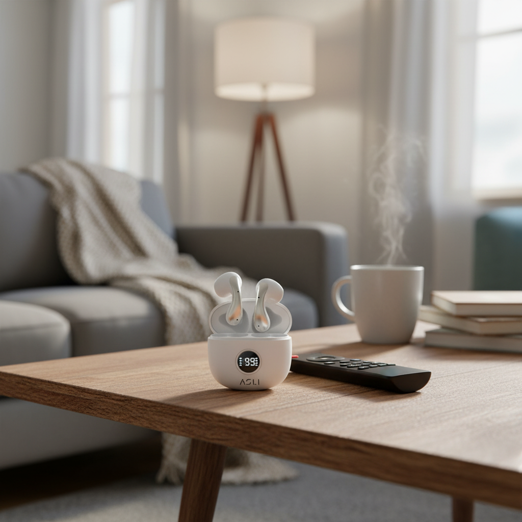 سماعة EchoPods Pro من أسلي جلوبال – لاسلكية TWS بتحكم باللمس ومقاومة IPX4 | أبيض