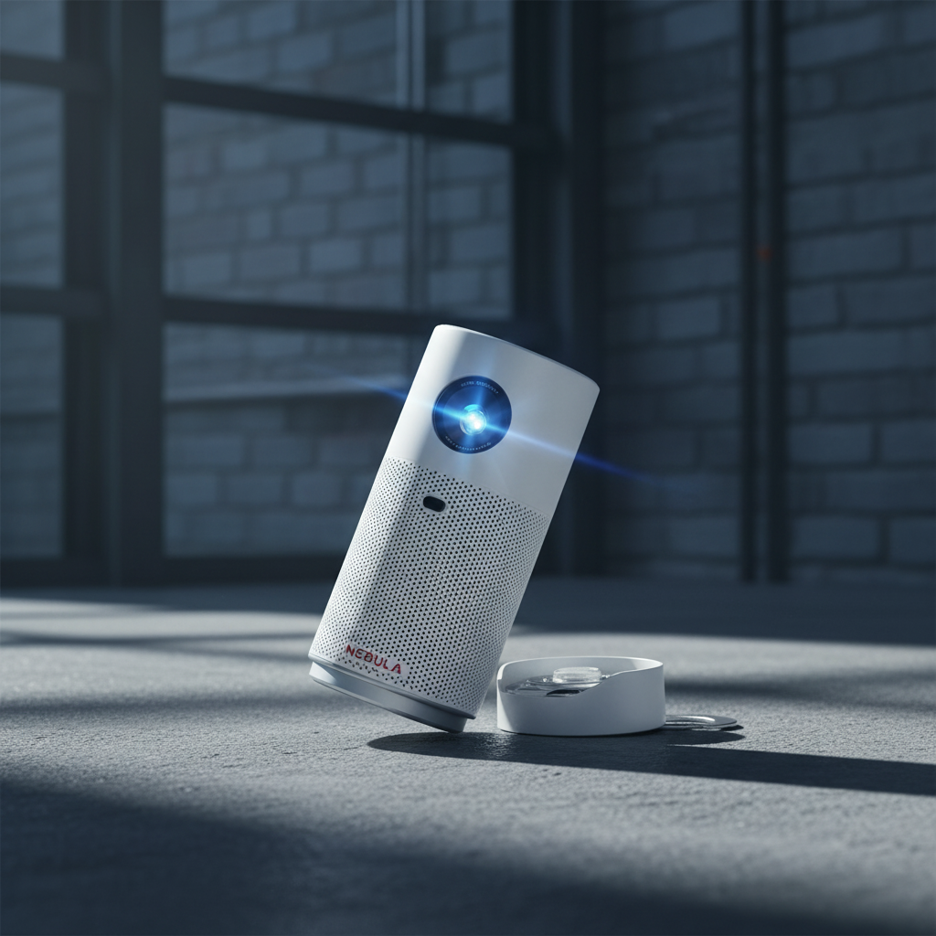 Nebula Capsule Air Smart Projector with Built-in Google TV 720p HD & 2-Hour Playtime | White