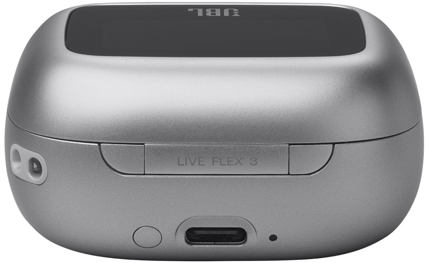 سماعات JBL Live Flex 3 اللاسلكية الحقيقية مع شاشة باللون الفضي