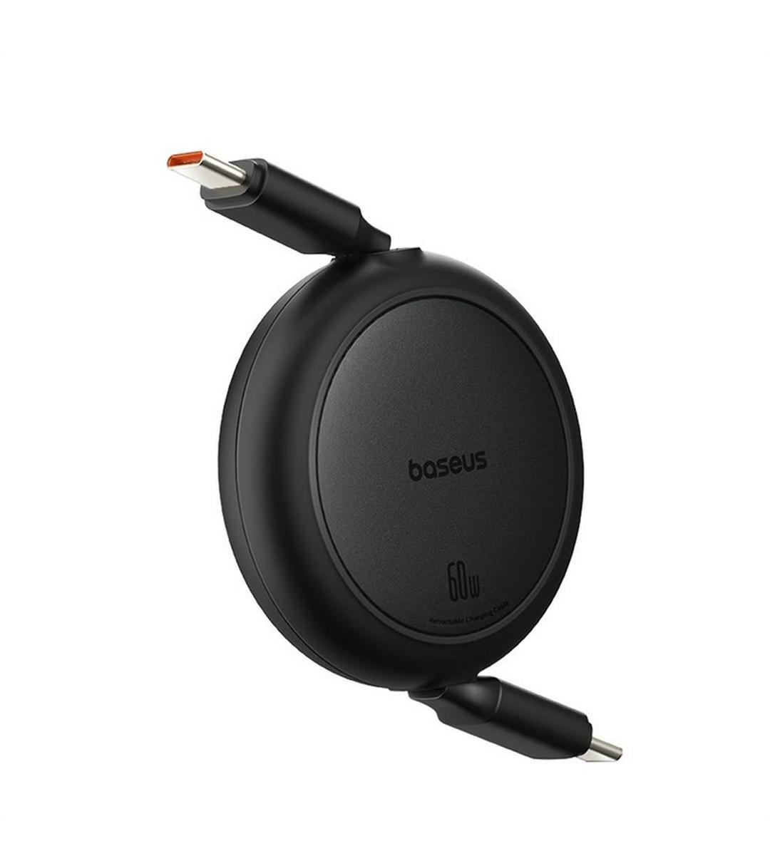 كيبل Baseus Free2Pull Mini USB-C إلى USB-C بقوة 60 واط بطول 1 متر | أسود 