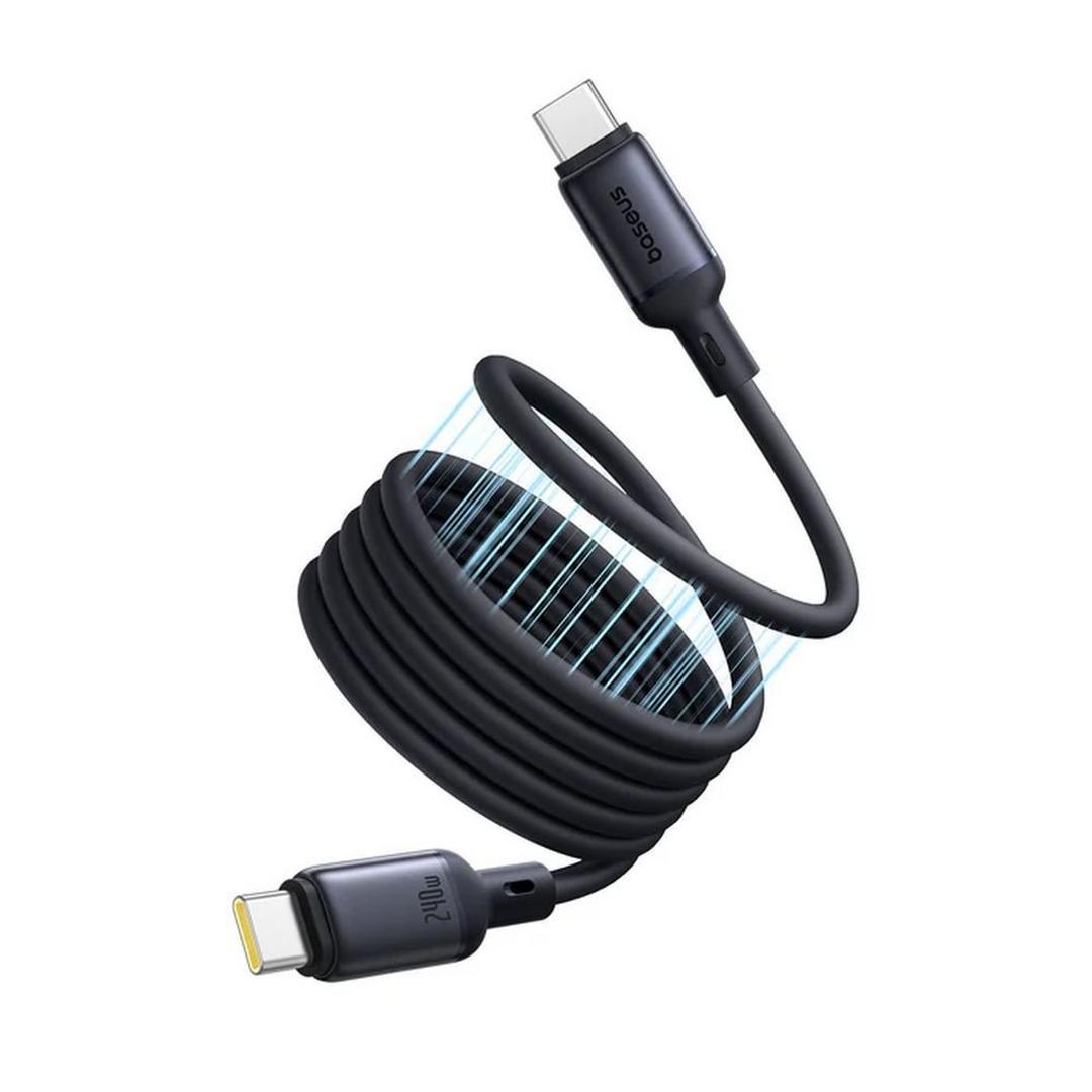 كيبل Baseus PicoGo مغناطيسي من السيليكون السائل USB-C إلى USB-C بقوة 240 واط بطول 1 متر | أسود 