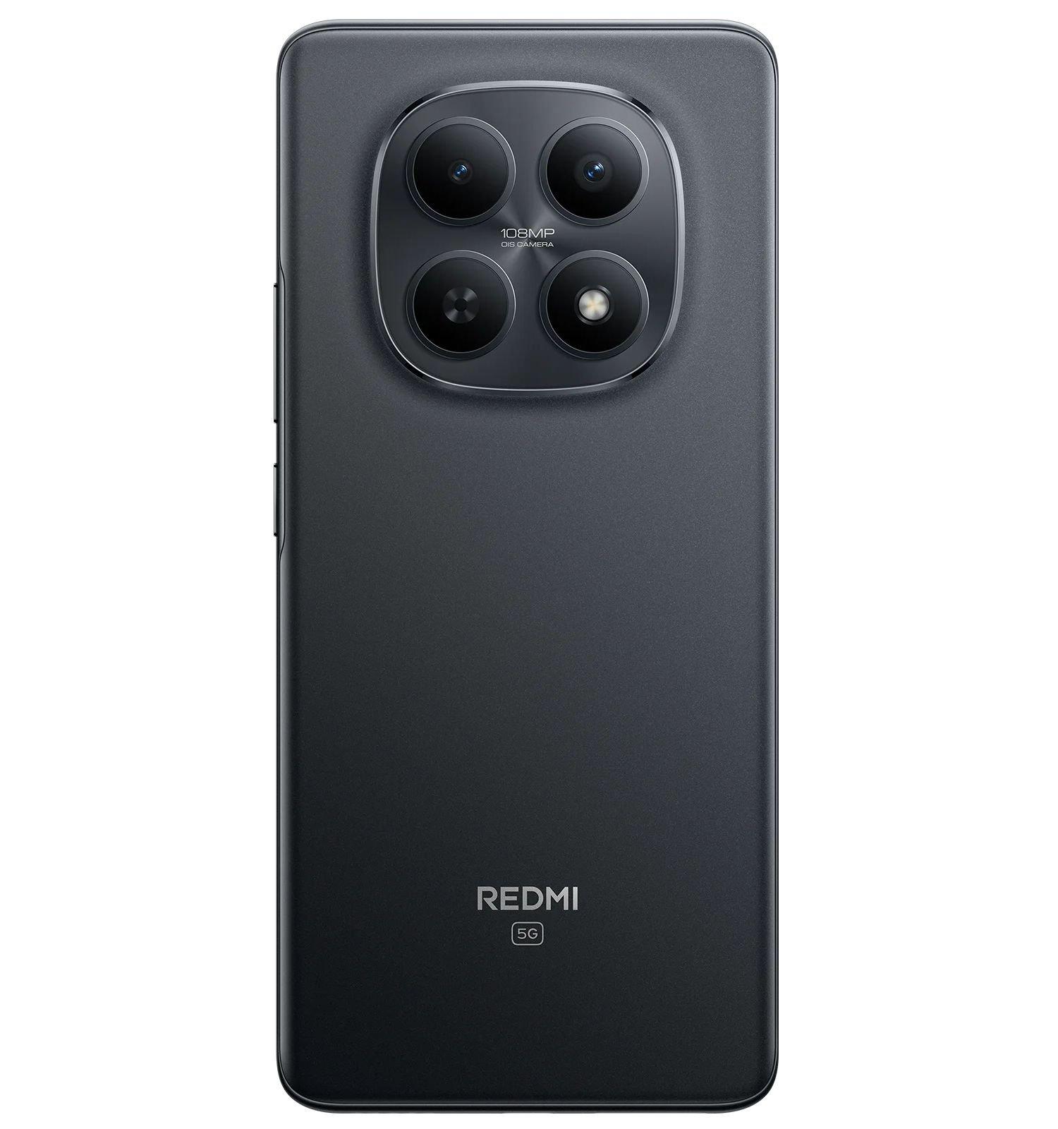 هاتف شاومي ريدمي نوت 15 5G بمعالج سناب دراجون، 8 جيجابايت رام، 256 جيجابايت تخزين، شاشة AMOLED بحجم 6.77 بوصة | أسود