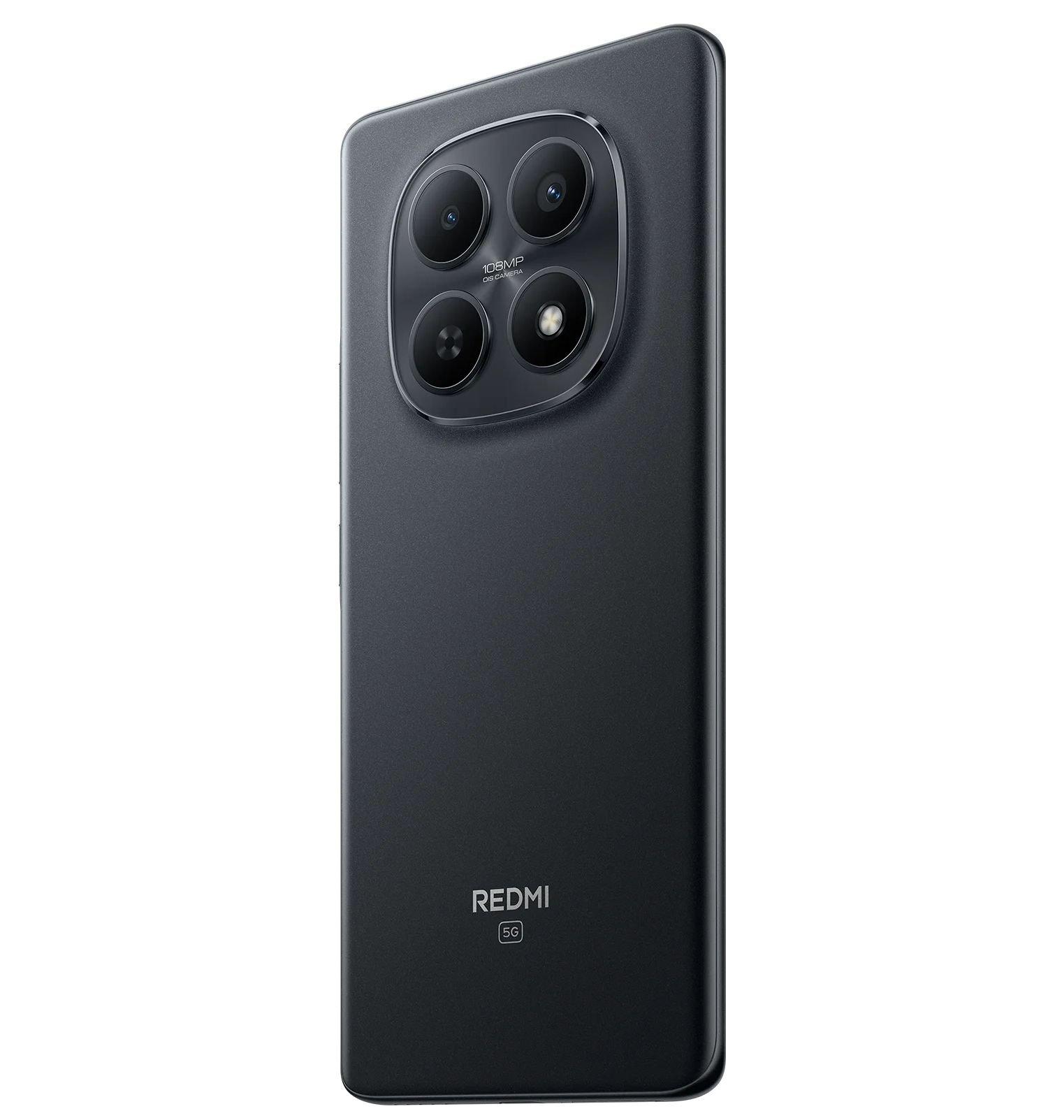 هاتف شاومي ريدمي نوت 15 5G بمعالج سناب دراجون، 8 جيجابايت رام، 256 جيجابايت تخزين، شاشة AMOLED بحجم 6.77 بوصة | أسود