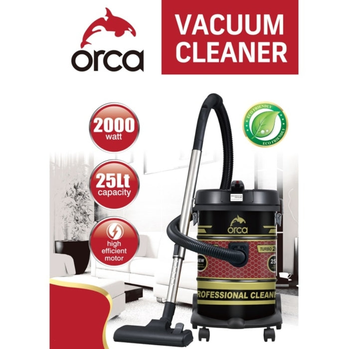 Orca Drum Vacuum Cleaner 25 Liters 2000 Watts