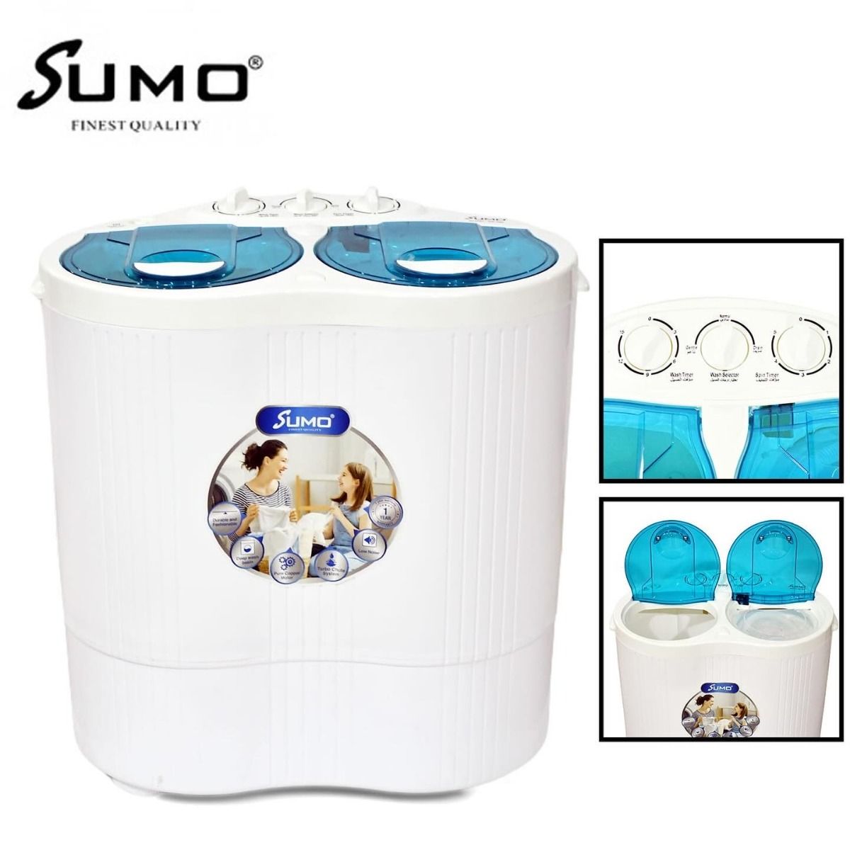 Sumo Twin Tub Washing Machine For Washing and Drying - WMM-SM260
