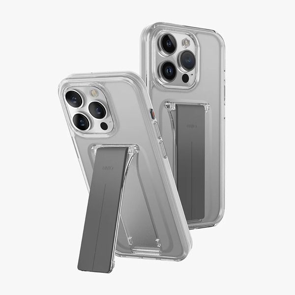 كڤر  حماية +Heldro Mount من Uniq  لهاتف iPhone 15 Pro متوافق مع MagSafe مع مسكة  |شفاف