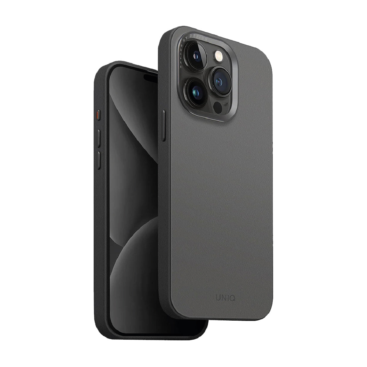 Uniq Lyden Leather Case For iPhone 15 Pro | Grey/Black