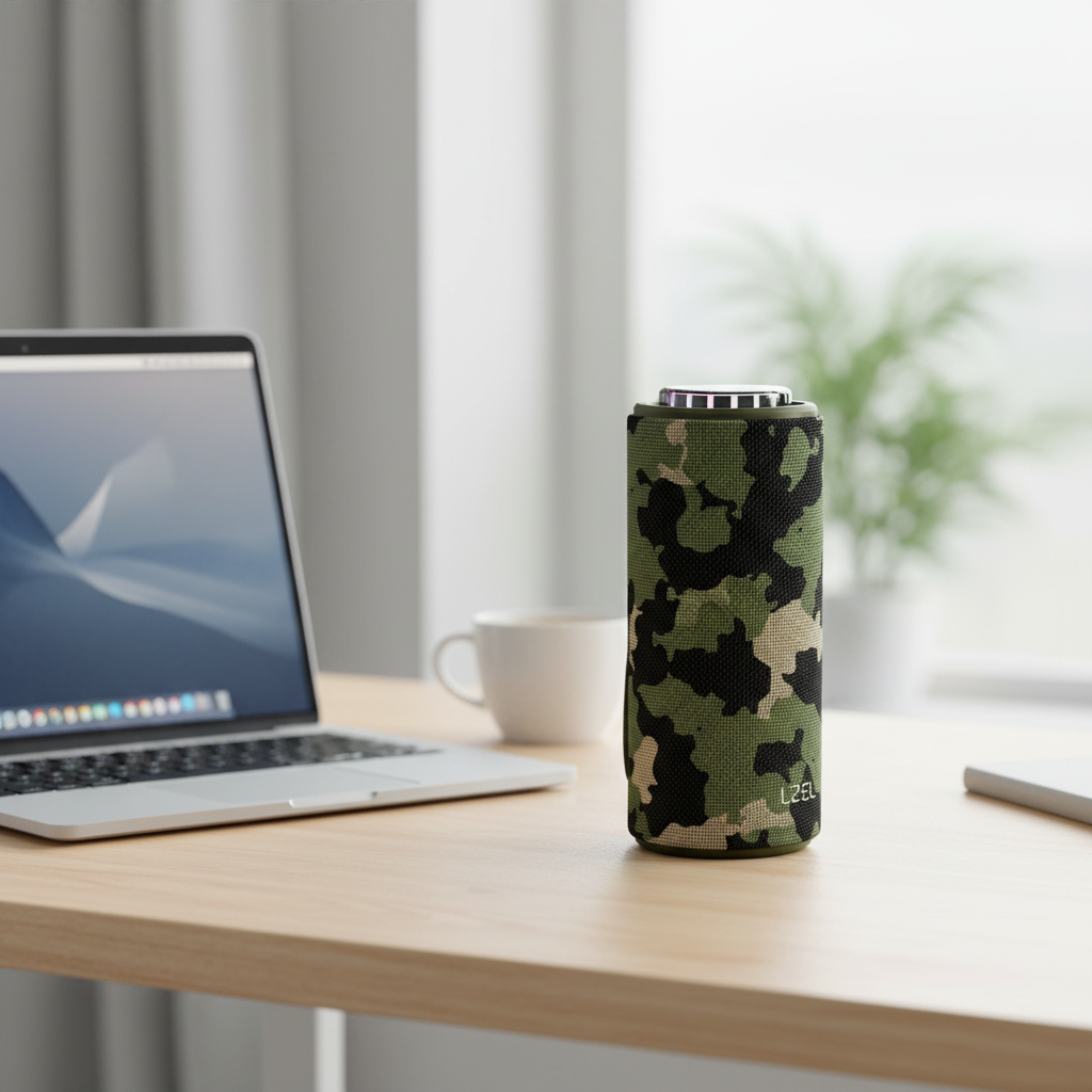LZEL Aquilasonus Elite Waterproof Portable Bluetooth Speaker With Vibe Lights | camouflage
