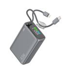 LZEL Neurode 20K Pd45W Mini Power Bank Pd3.0 & Qc3.0 | Usb-C Cable & Lighting Cable | Gray