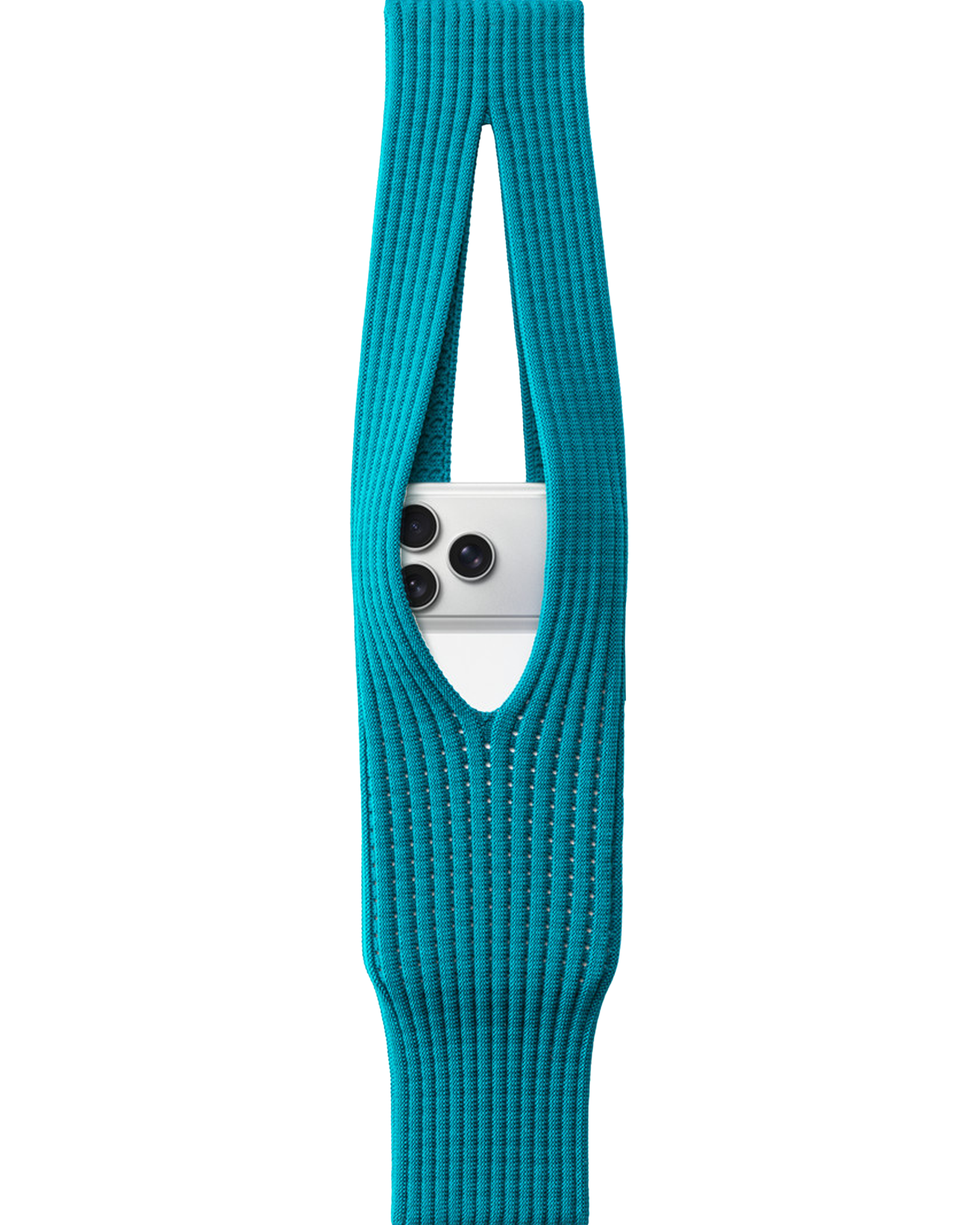 Phone Pocket with Strap – Stretch Knit Wearable iPhone Holder 40 cm | Peacock