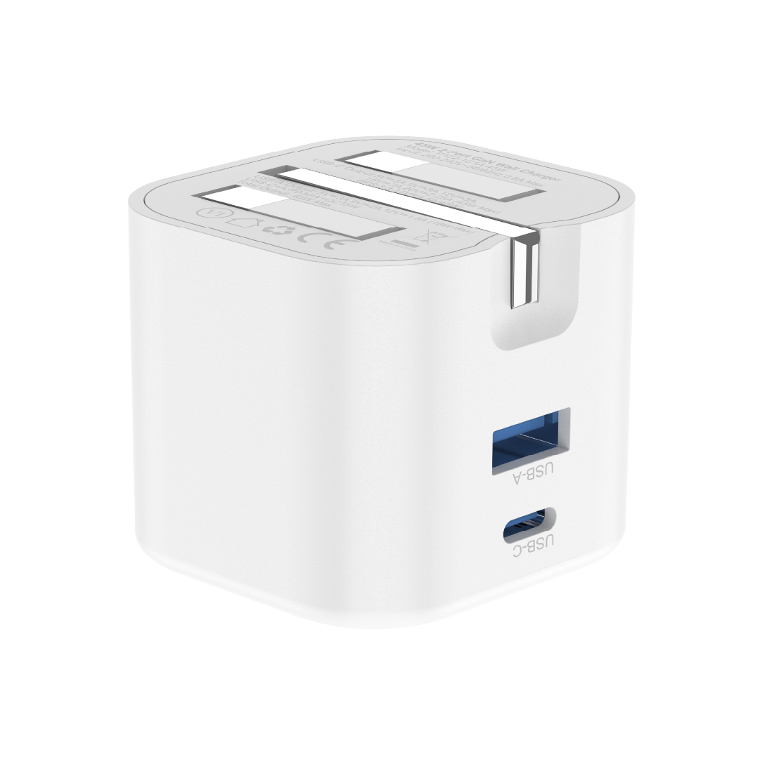 Asli  Global Powercore 45 Gan Dual Port Usb-A & Usb-C Fast Charger | White