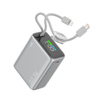 LZEL Neurovolt 15K Pd22.5W Mini Power Bank Pd3.0 & Qc3.0 | Usb-C Cable & Lightning Cable | Silver