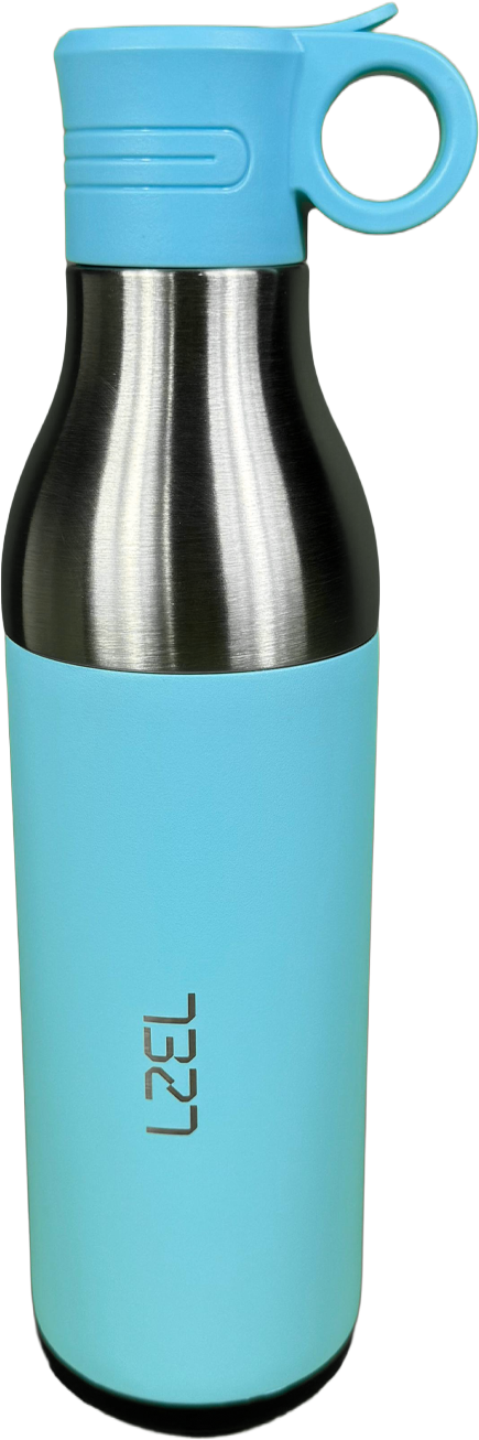 LZEL Natura Elva Vacuum Bottle Dual 400 mL + 400 mL | Sky Blue Aluminum