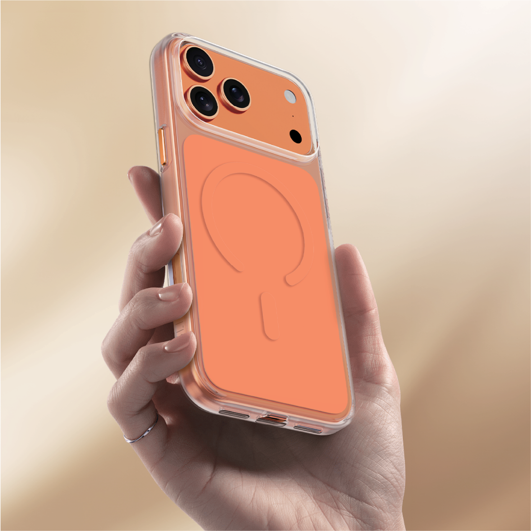 Asli Global Magtrox Neo Scratch-Resistant Transparent Magsafe Case For IPhone 17 Pro | Orange