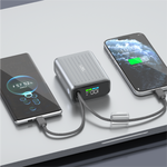 LZEL Neurode 10K Pd 35W Mini Power Bank Pd3.0 & Qc3.0 | Usb-C Cable & Lightning Cable | Gray