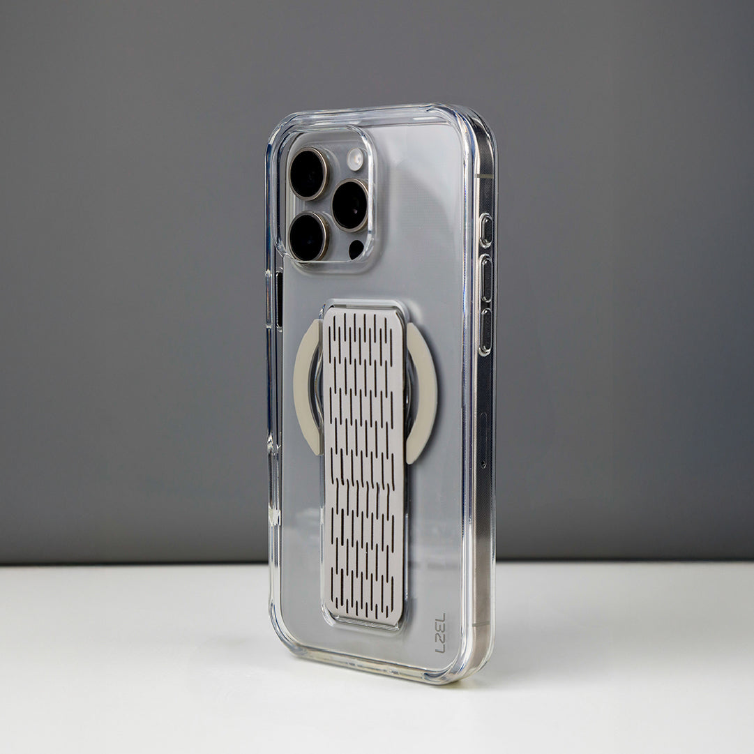 LZEL Clearmag Kickstand Clear Strap Magsafe With Enhanced Edge Protection Case For iPhone 16 Pro