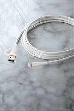LZEL Celeris PowerDuo – 2-in-1 USB-C to Lightning 27W Silicone Cable (30cm) Built-in USB-A Connector | White