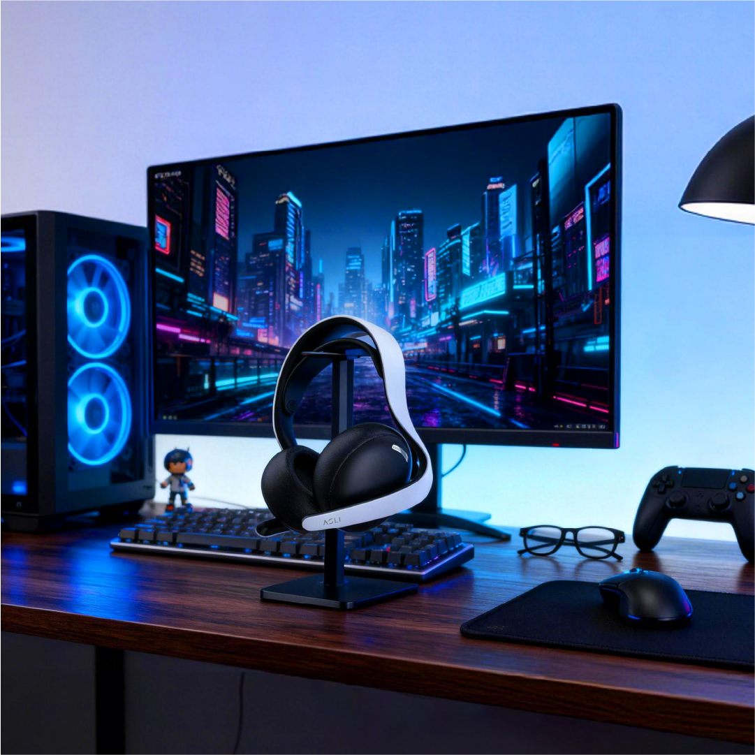 Asli Global Wavetune Series High-Performance 2.4G Wireless Tri-Mode Gaming Headset | White