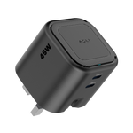 Asli  Global Powercore Dual 45 Gan Dual-Port Usb-C Fast Charger | Black