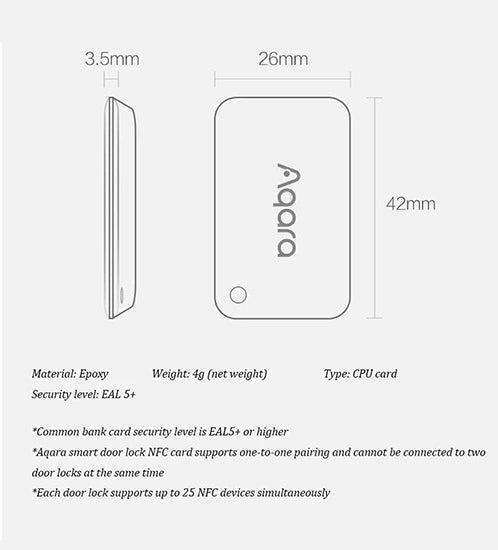 بطاقة Aqara NFC (ZNMSC11LM)