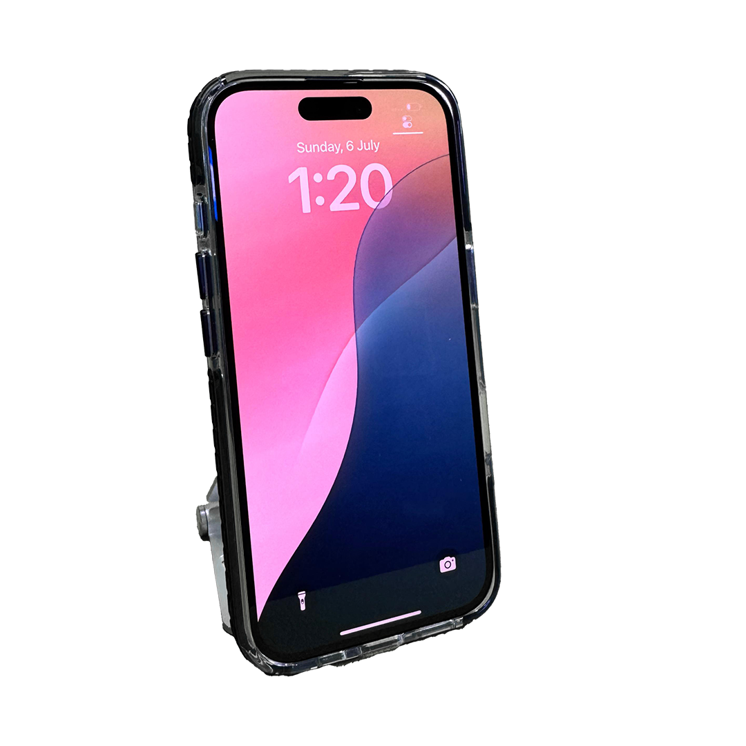 LZEL iPhone 16 Plus Mag Hexa Defender Clear Square MagSafe Case | Black